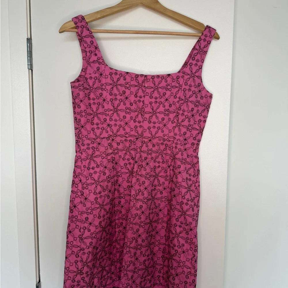Vintage Lilly Pulitzer Pink Embroidered Sheath Dress Silk Blend 6 - Picture 9 of 10